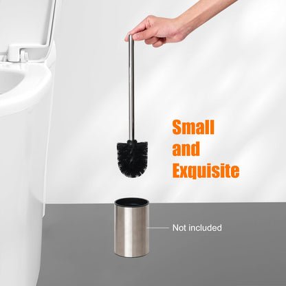 Ibergrif 4 Stück Klobürste Schwarz, WC Bürsten mit 8 cm Durchmesser, Abnehmbare Bürstenköpfe, Toilettenbürste mit Edelstahlstiel, M34155