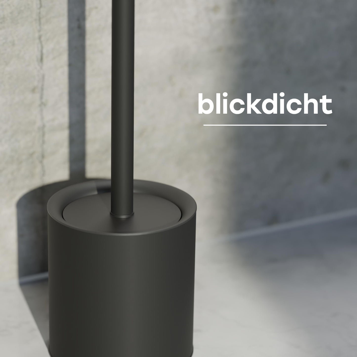 SAVEGA - Klobürste Silikon Edelstahl - Antibakterielle Toilettenbürste mit stilvollem WC Bürstenhalter - Design WC Bürste Silikon mit Spritzschutz - Klobesen - Toilet Brush (Schwarz)
